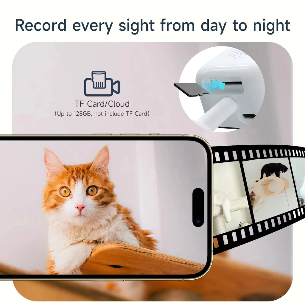 Mini Window Camera Replaces Outdoor Cameras 2.4/5GHz WiFi Camera 3MP Resolution Full-Color Night Vision Through Window Camera