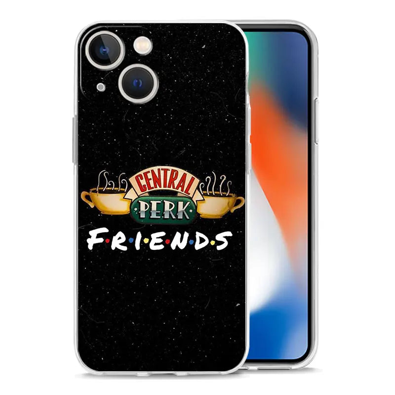 Phone Case For iPhone 16 15 14 13 12 11 Pro Max XS X XR 7 8 Plus soft TPU Clear Cover Central Perk Coffee friends tv Show