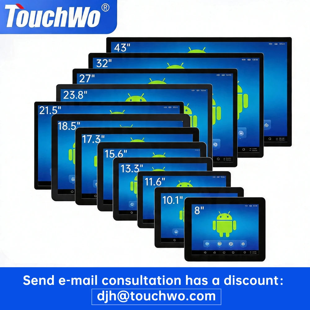 8 To 43 inch Wall mounted PCAP Multi Touch Screen Display Touchscreen Monitor Android 11/12/14 Tablet Industiral All In One Pc