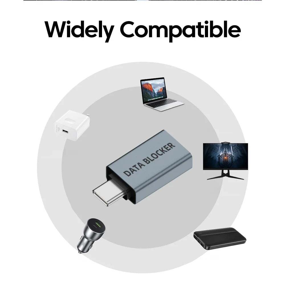 USB Data Blocker Anti Hacking Charge-Only Convenient Data Sync Blockers USB Defenders For Travel Charging Anti Privacy Leak