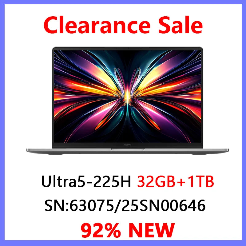REDMI Book Pro 16 2025 Ultra5-225H 32GB+1TB 16inch 3.1K 165Hz Clearance Sale, Big Discount, Big Sale