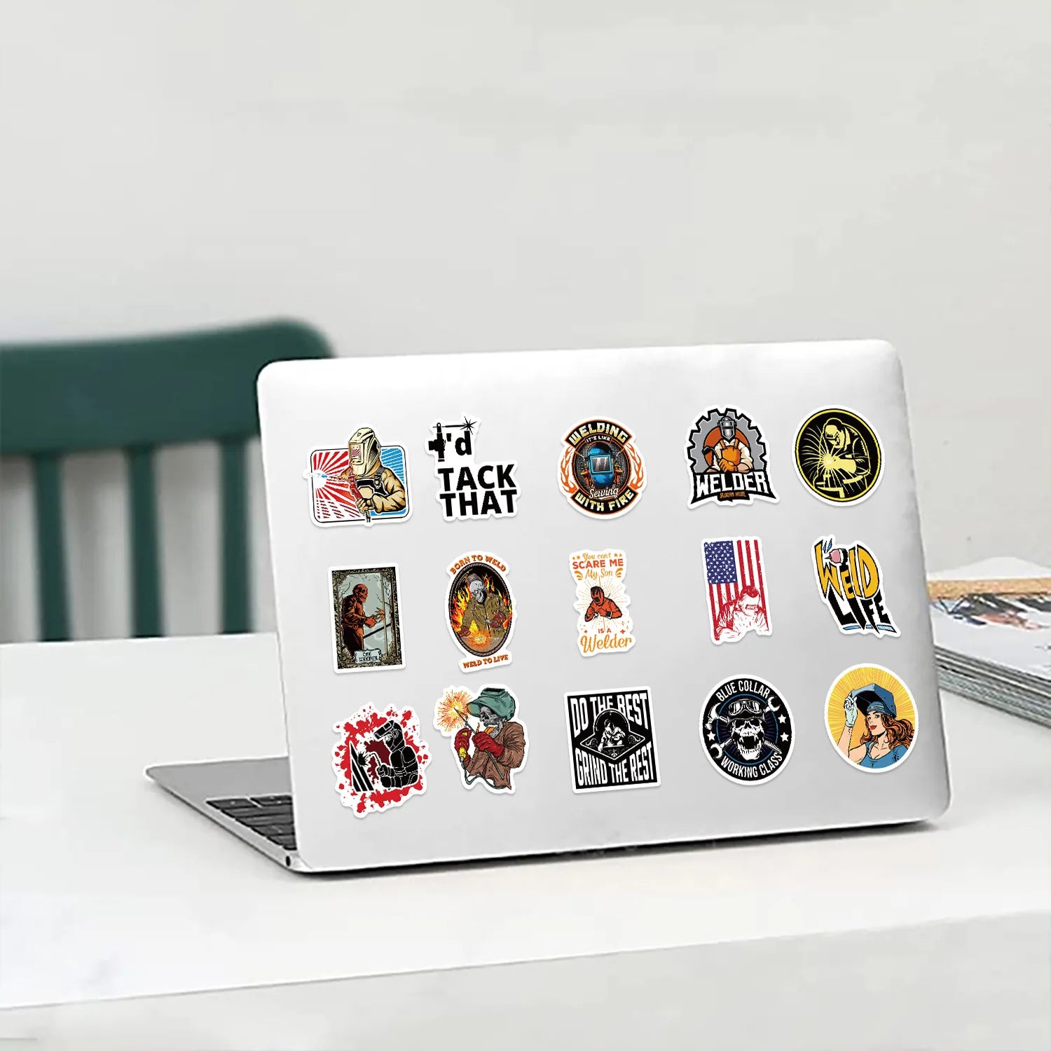 50PCS/Pack Cartoon Welder Helmet Hard Hat Stickers Decals For Phone Laptop Suitcase Notebook Skateboard Waterproof Stickers