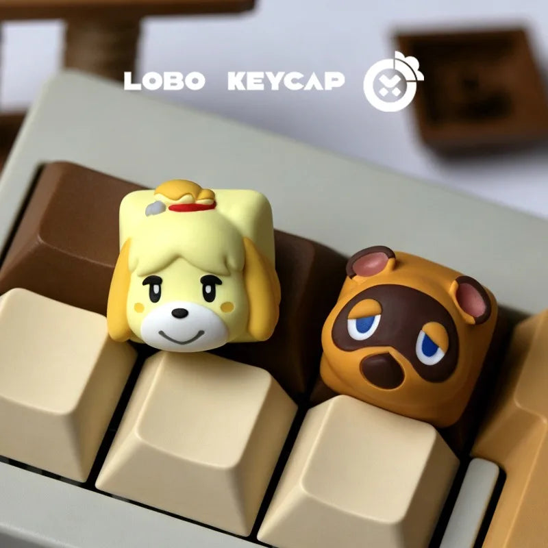 Tom Nook Isabelle Mechanical Keyboard Point Keycap 3D Printed Resin Custom Artisan Keycap PC Gaming Keyboard Anime Collect Gift