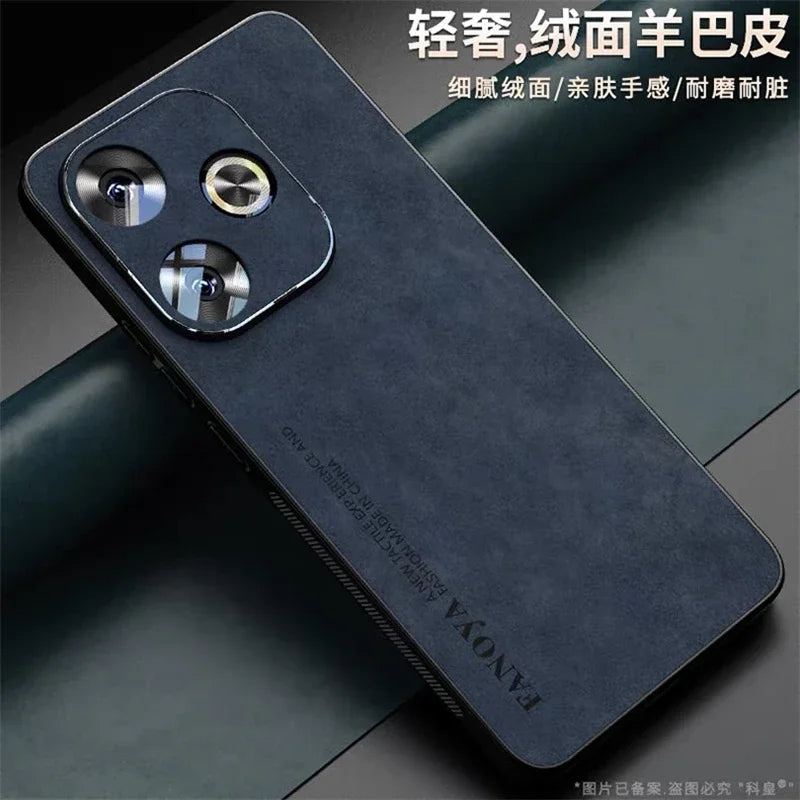 Case For Poco F6 Case Luxury Leather Back Cover For Xiaomi Poco F6 5G Redmi Turbo 3 Camera Protect Silicone Shockproof Bumper
