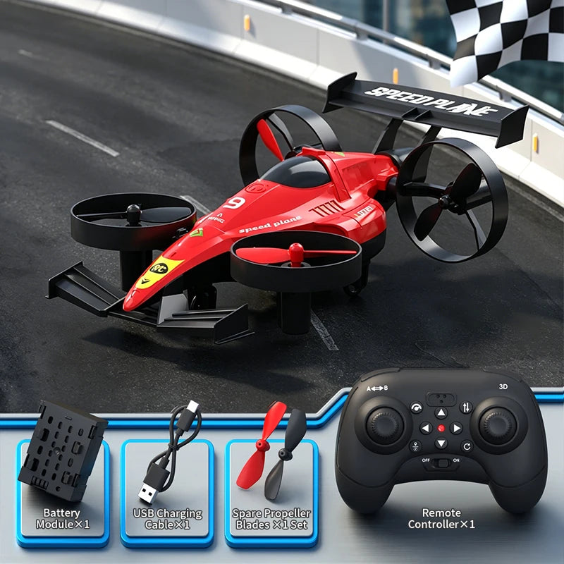 Drone 2 In 1 Flying RC Car Helicopter 2.4G Quadcopter Altitude Hold Headless Mode Remote Control Car Perfect Gift Toys for Kids