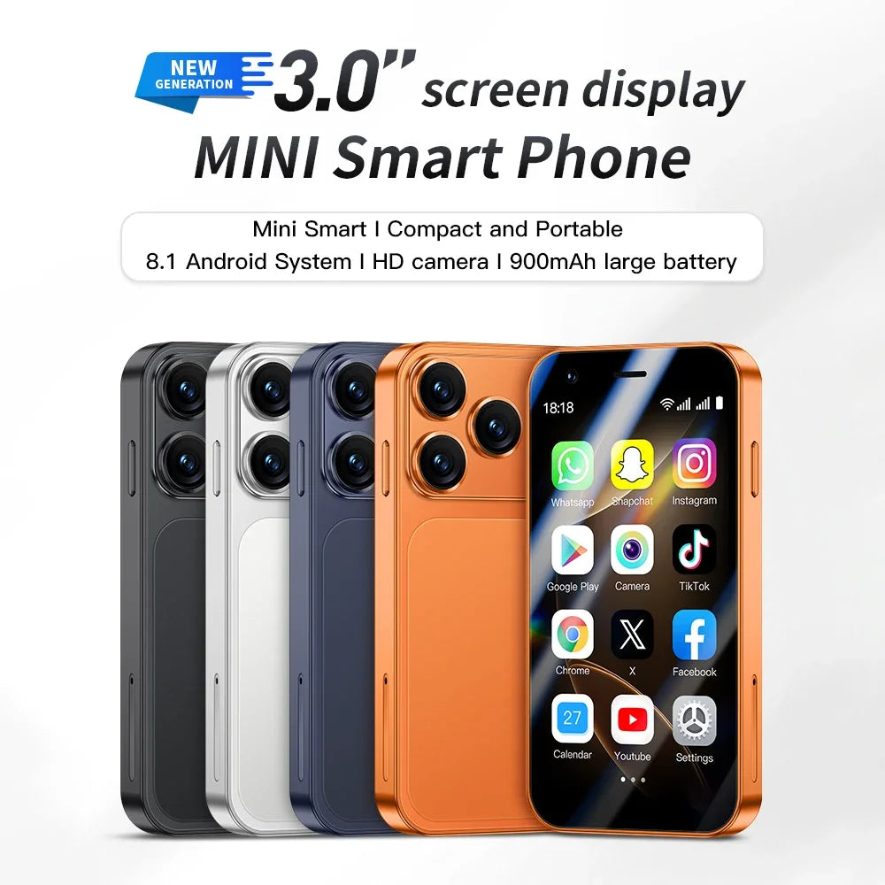 ONEMYTH A17 Mini Android8.1 Smart Phone 3.0 Inches 2GB RAM 16GB ROM Dual SIM Standby Play Store 3G Little Phone