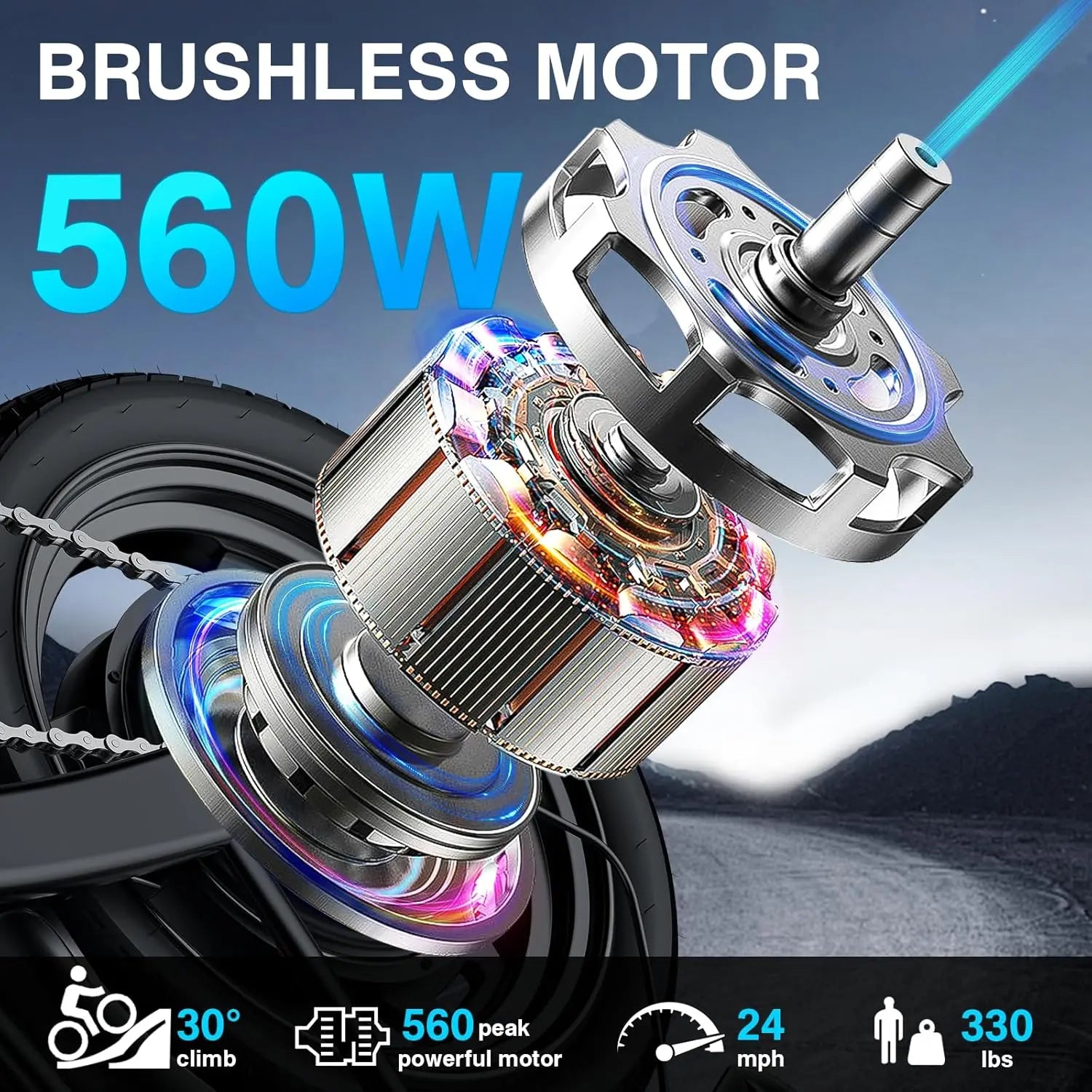Electric Bike for Adults and Teens, 520W-1200W Motor, 20-28MPH, 32 Miles Range, 48V 10Ah Battery, 3-Level Pedal, Customized