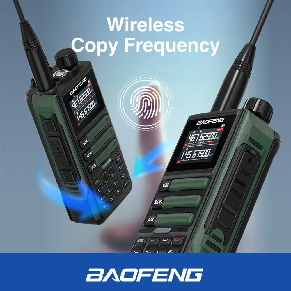 2Pack Baofeng 15W 50KM Waterproof Walkie Talkie 999CH AM FM 2-Way Radio Full Band LCD Screen Frequency Copy Noise Reduce UV16M