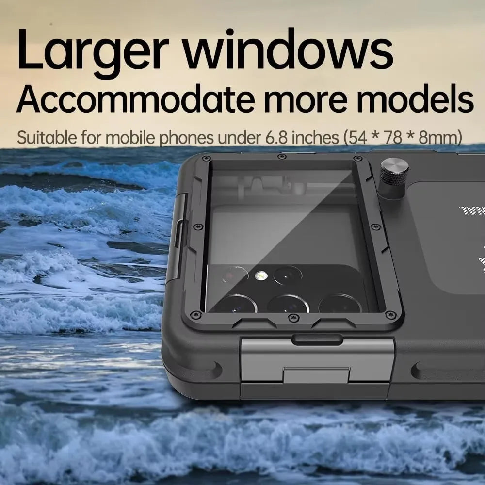 50ft/15m Professional Scuba 4.7 to 6.9 inches Case IP68 Waterproof Snorkeling Diving for iPhone 16 Galaxy S25 Huawei MOTO Cover