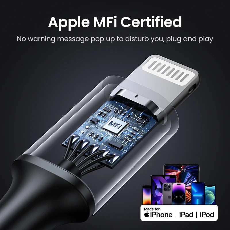 UGREEN MFi 20W PD USB C to Lightning Cable for iPhone 14 13 12 Pro Max Fast Charging Type C Cable for iPhone for iPad