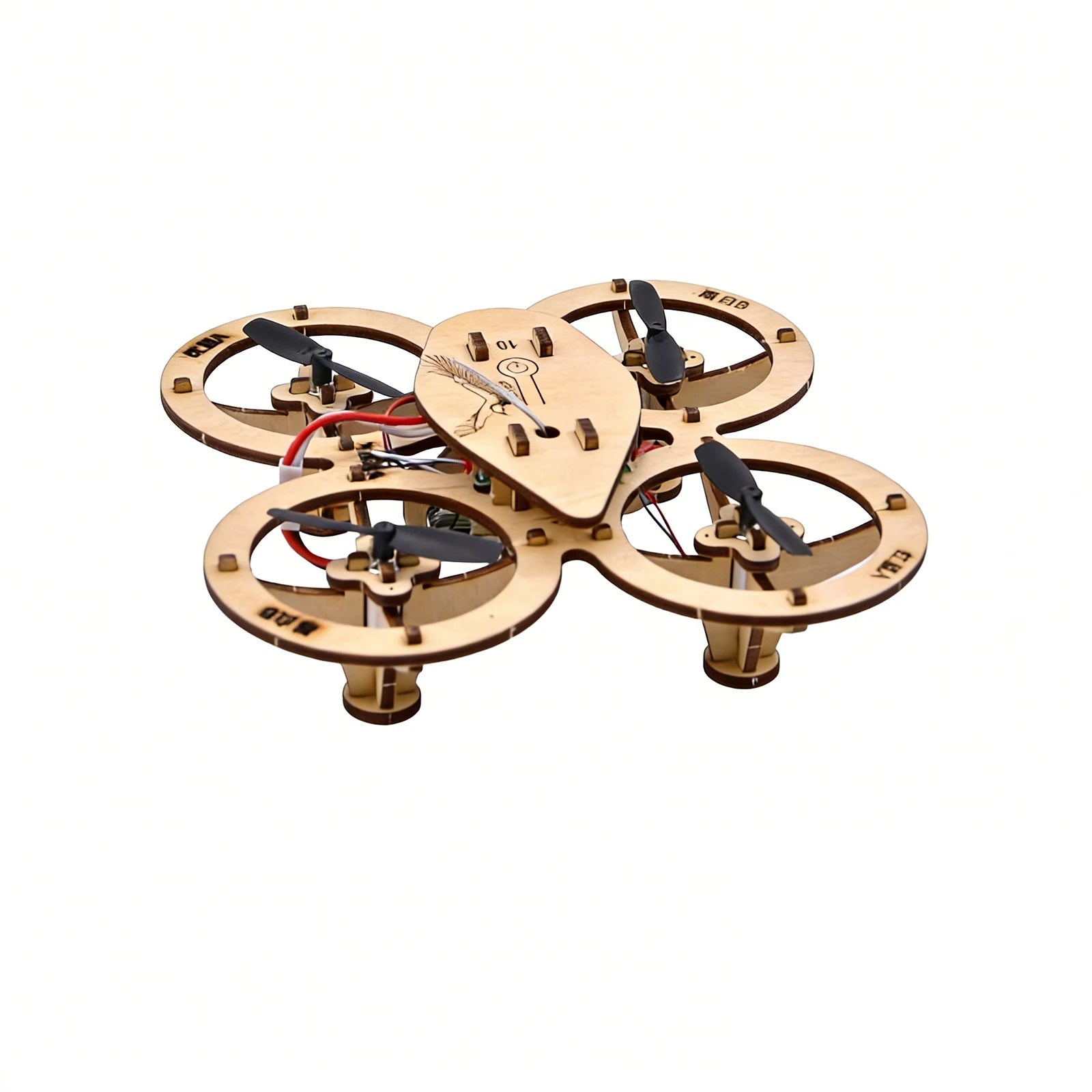 2026 Wooden Assembled DIY Quadcopter kit Drone Model School Science & Education Experiment Remote Control Aircraft Model Trainin