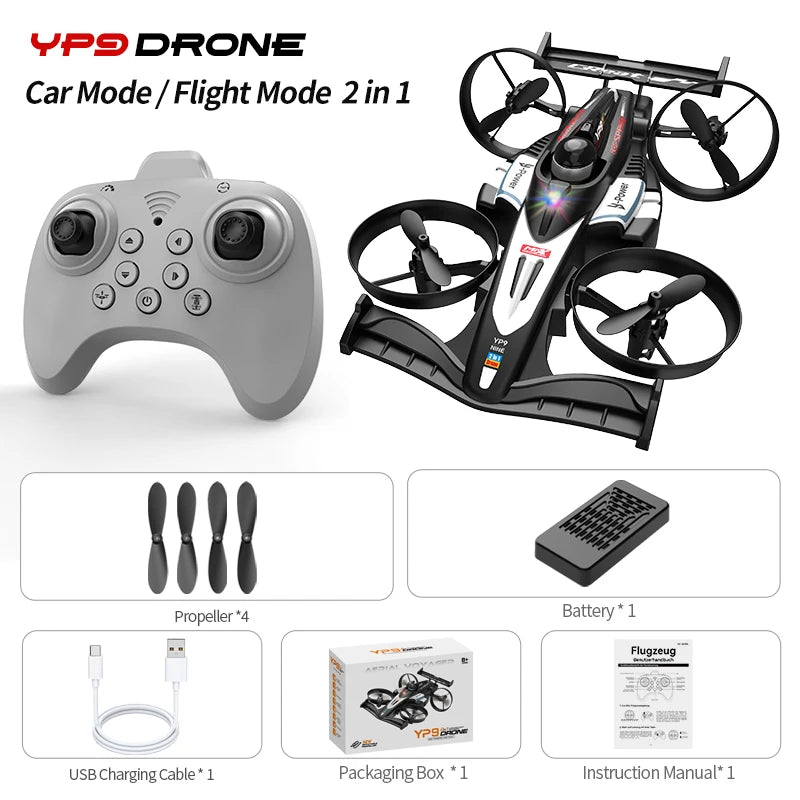 Land-Air Dual Mode Quadcopter Stunt Drift Racing Car 2 in 1 Aerial Vehicle Fixed-Wing Model Aircraft Flying Drone Xmas Gifts ﻿