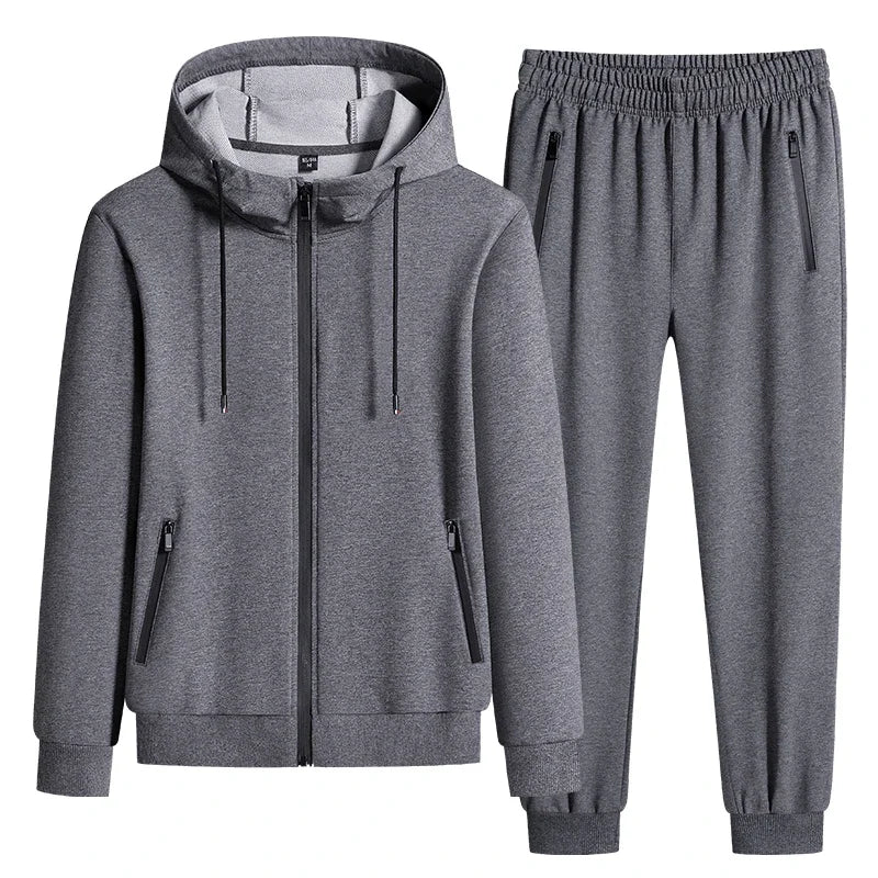 Plus Size tracksuits Men Sportswear Sets New Spring Autumn Clothing Hooded Pants Suit Male 2 Pieces Sweatshirt + Sweatpants 8XL