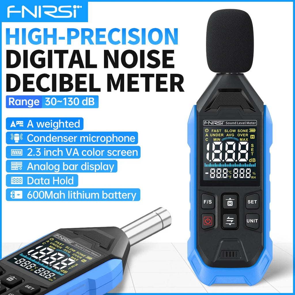 FNIRSI FDM01 Digital Sound Level Meter Audio Level Meter  Sound Meter Decibelimetro 30-130dB Decibel Meter Portable Noise Meter