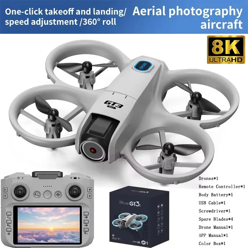 2025New GT3 MAX Drone 8K HD 4.3" Remote Control Headless Mode Helicopter 360° Flip Quadcopter Toys Mini Drone Fors Kid Toy Gifts