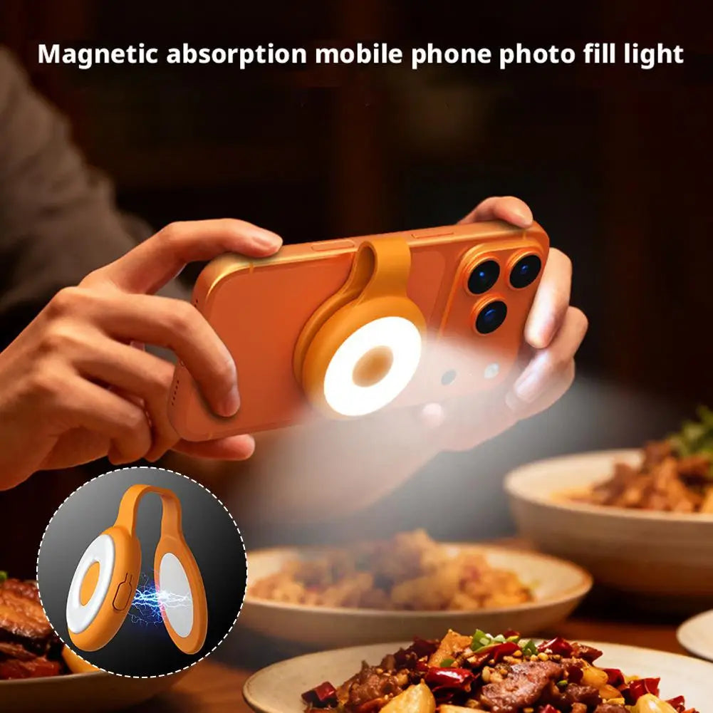 Rechargeable Battery Compact LED Phone Light Magnetic Light for MagSafe Multifunctional Magnetic LED Flashlight-Mini Keychain