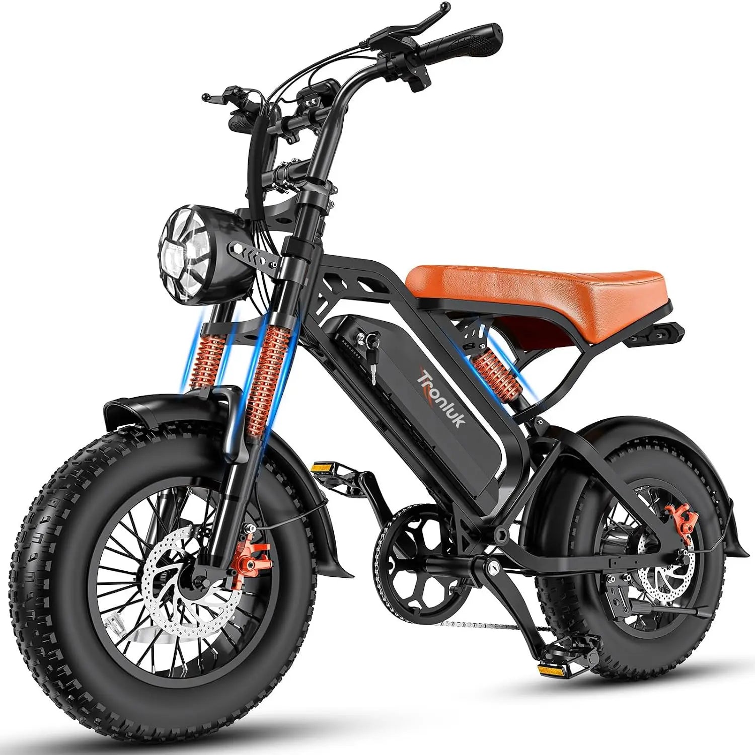 Electric Bike for Adults and Teens, 520W-1200W Motor, 20-28MPH, 32 Miles Range, 48V 10Ah Battery, 3-Level Pedal, Customized