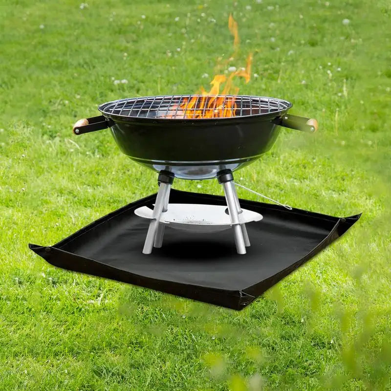 Camping Fire Pit Mat Camping Heat Resistant Mat For Fire Pit Patio Protection Foldable Pad Outdoor Stove Accessories Under Grill