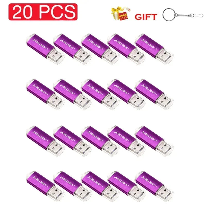 20 PCS LOTE Colorful USB Flash Drive 128GB Wholesale Pen Drive 64GB Portable Mini Memory Stick 32GB High Speed Pendrive 16GB 8GB