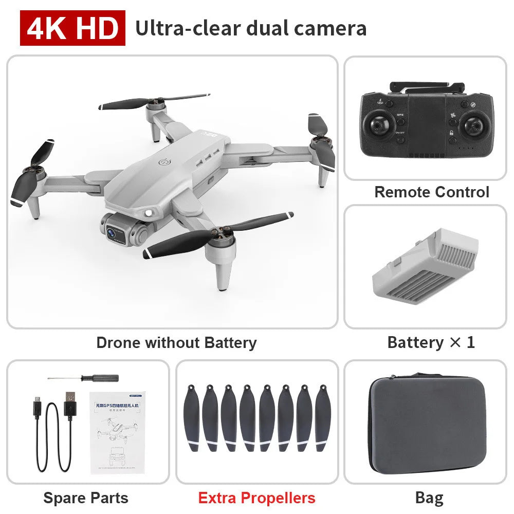 Drone L900 Pro 5G GPS  4K Professional HD Dual Camera Photography Brushless Foldable Quadcopter RC Distance 1.2KM Drones Toys