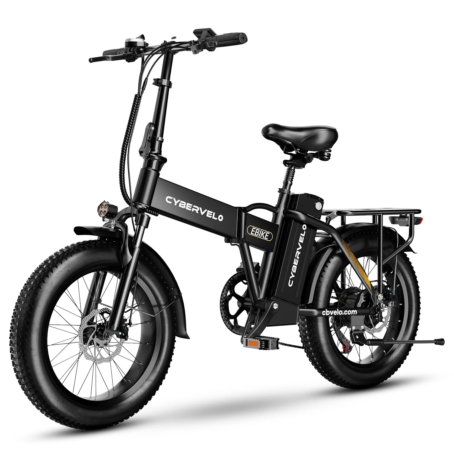 Cybervelo 1000W Peak Electric Bike for Adults Foldable 28+MPH 80Miles Removable Battery Fat Tire Off-road E-bike EK4 EK5 Mars700