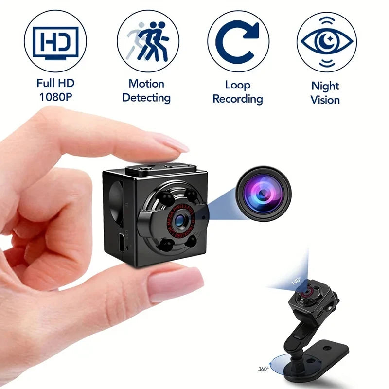 Mini Camera HD 1080p Portable Small Cam With Night Vision And Motion Detection Home Security Tiny Cameras For Indoor Outdoor