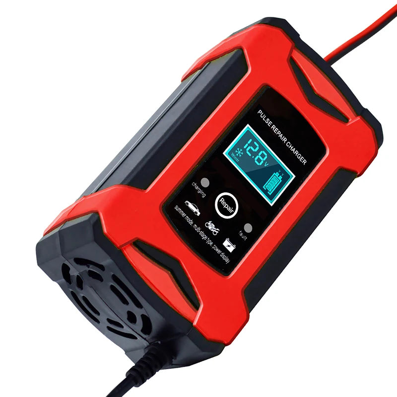 Cargador de Batería de Coche 2V 6A, Carga Rápida Inteligente, Reparación por Pulsos, Apagado Automático Completo, Modo Dual