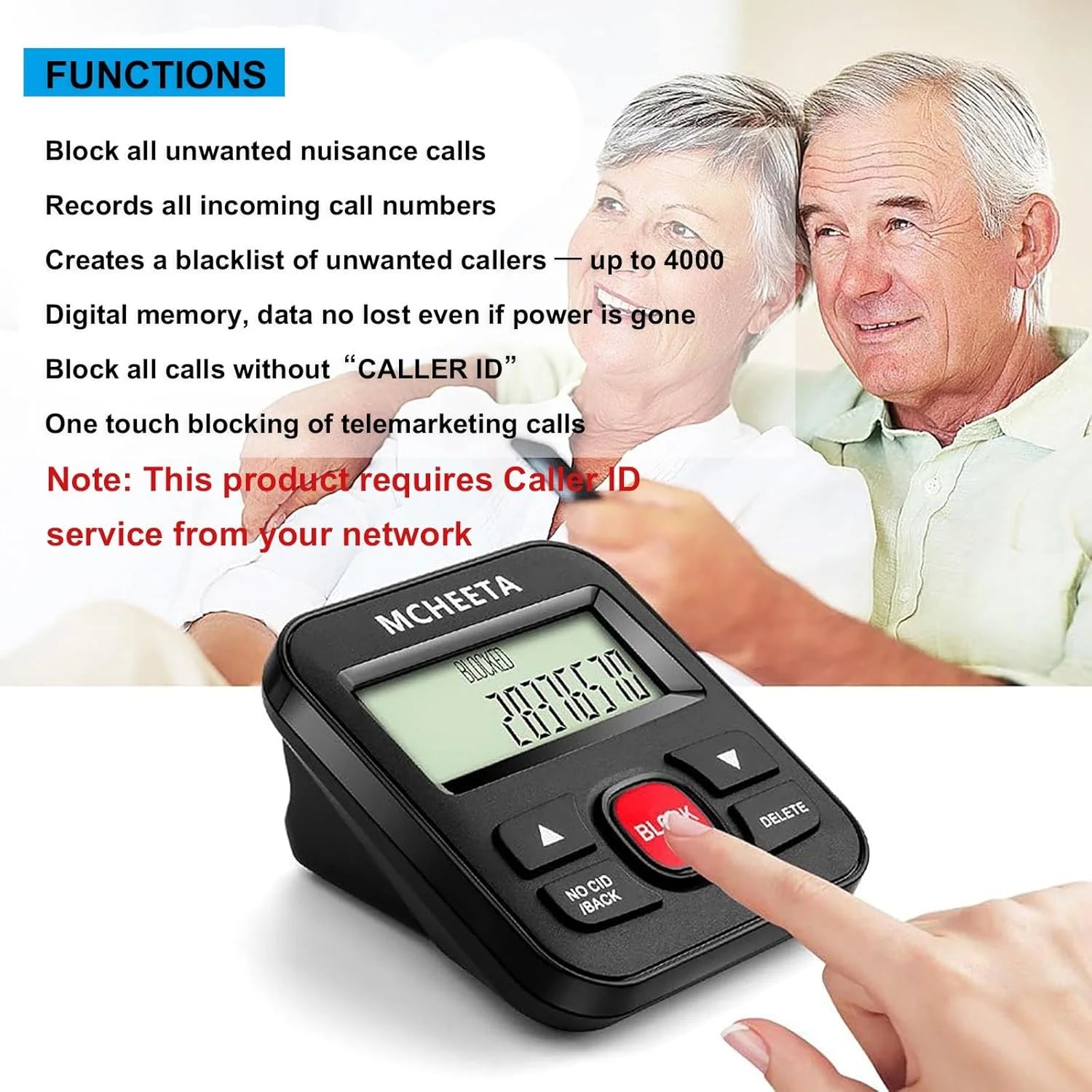 Call Blocker for Landline Phones, Caller ID Box Landline Device with Blacklist, Simply Block All Unwanted Calls, Robocalls