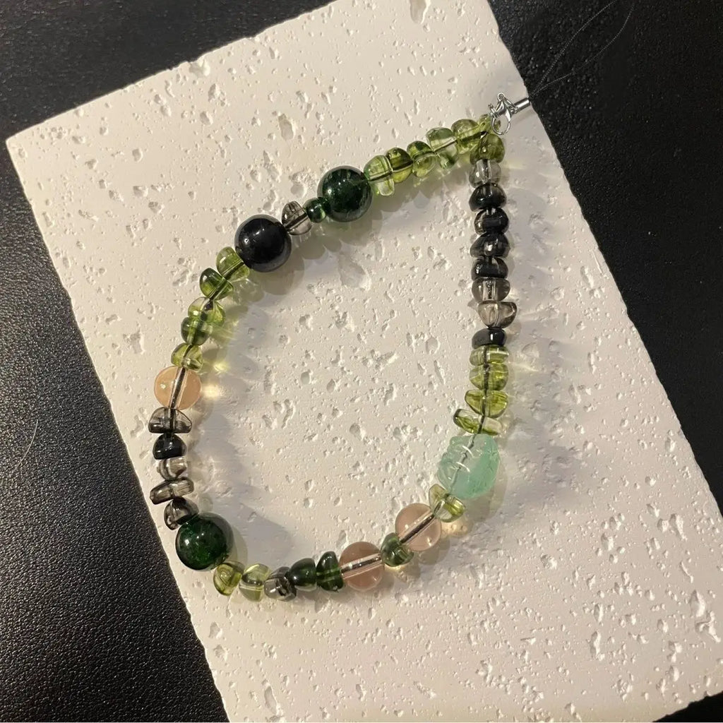 New Phone Charm Strap Ins Retro Green Transparent Imitation Jade Pendant Vintage Light Luxury Anti-Lost Cellphone Lanyard
