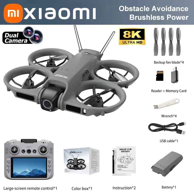 Xiaomi Z906 Drone 8K Aerial HD Intelligent Avoiding Obstacle with Larger Screen Remote Control Folding Brushless Power GPS Drone