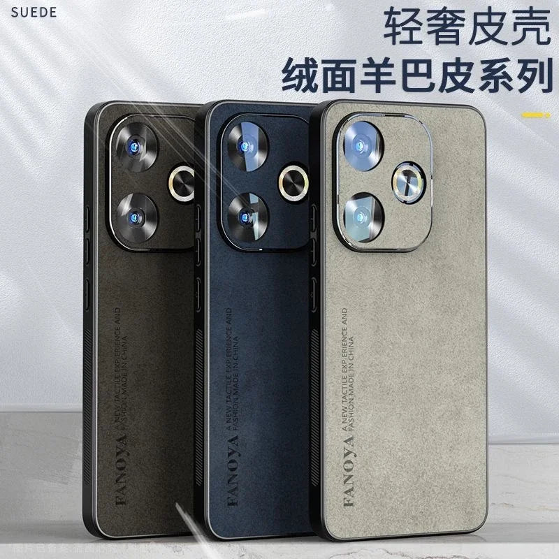 Case For Poco F6 Case Luxury Leather Back Cover For Xiaomi Poco F6 5G Redmi Turbo 3 Camera Protect Silicone Shockproof Bumper