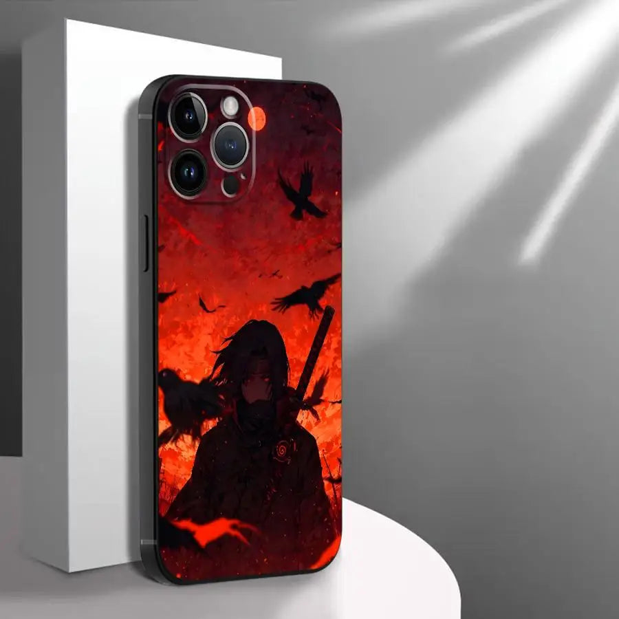 Handsome Red Uchiha Itachi Case for iPhone 13 12 11 17 Pro Max XS Max 7 8 17Air XR 15 16 14 Plus Black Soft Phone Cover